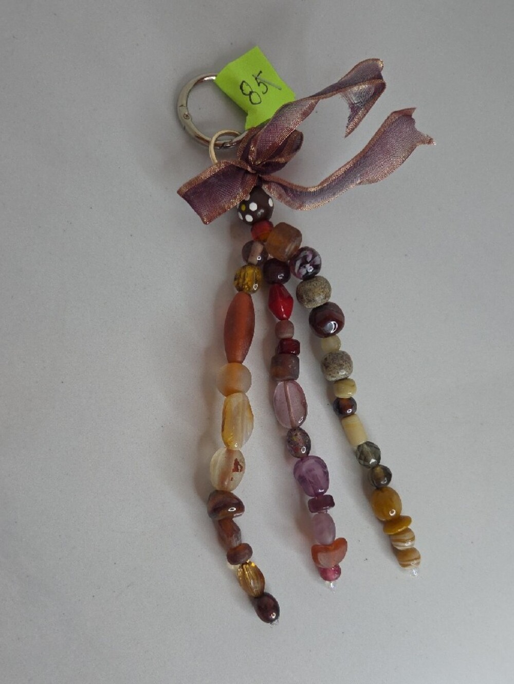 85 - Handmade Multicolor Bead Dangle Bag Charm - Picture 2 of 3